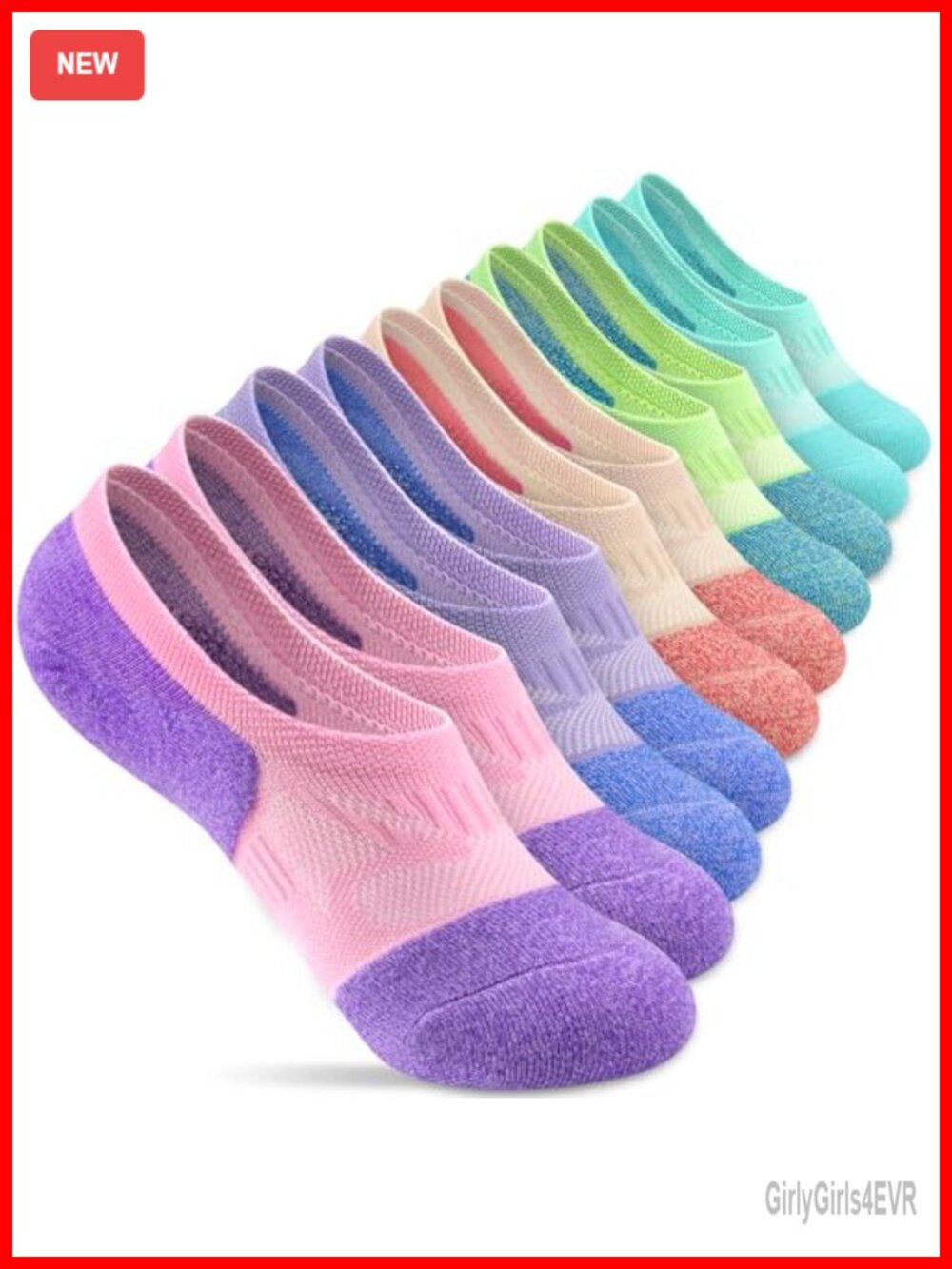 Compression No Show Athletic Running Cushioned Socks 5 Pairs
